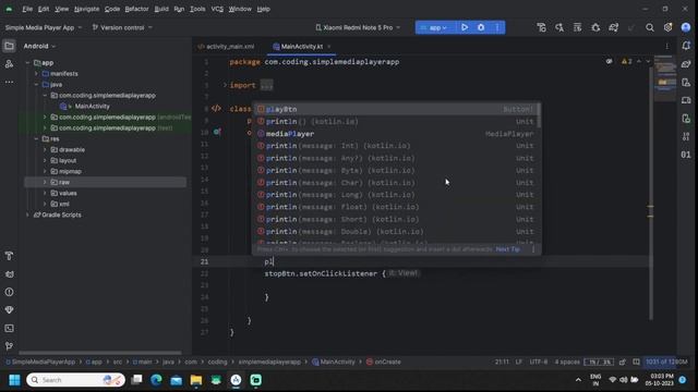 How to Play a Sound File Using the MediaPlayer Class in Android Studio Kotlin