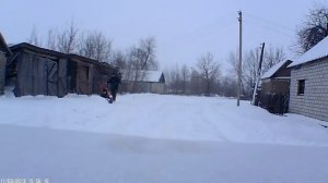 Мотоблок "ОКА" зимой.