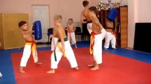 На тренировке каратэ, работа по макиварам