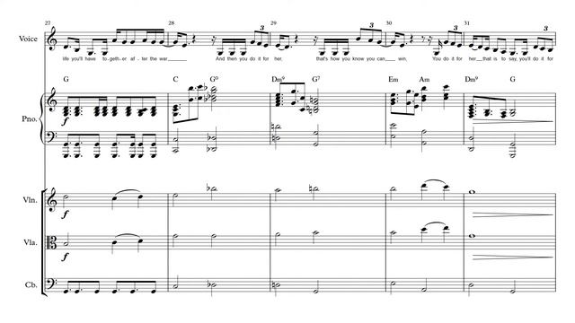 [SHEET MUSIC] Steven Universe - Do It For Her (Voice, Piano, Violin, Viola, Bass) смотреть онлайн