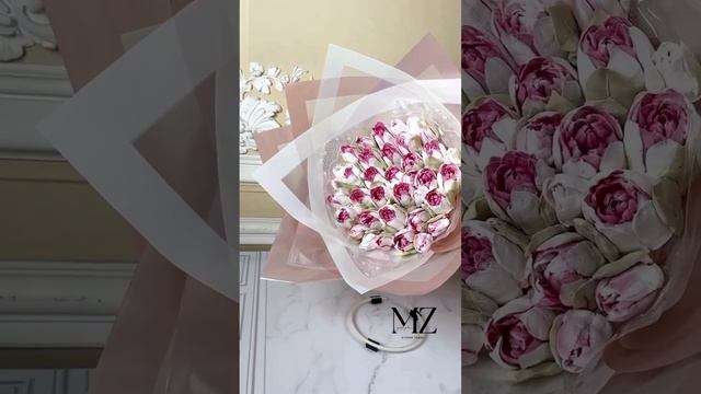 Букет #тюльпаныиззефира #зефирнаяфлористика #домашнийзефир #зефир #зефирназаказ #зефирныетюльпаны
