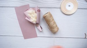 мини букет из сухоцветов  в корейской упаковке I Как сделать маленький букет I Упаковка мини-букета