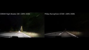 OSRAM NIGHT BREAKER +200% vs Philips RacingVision GT200