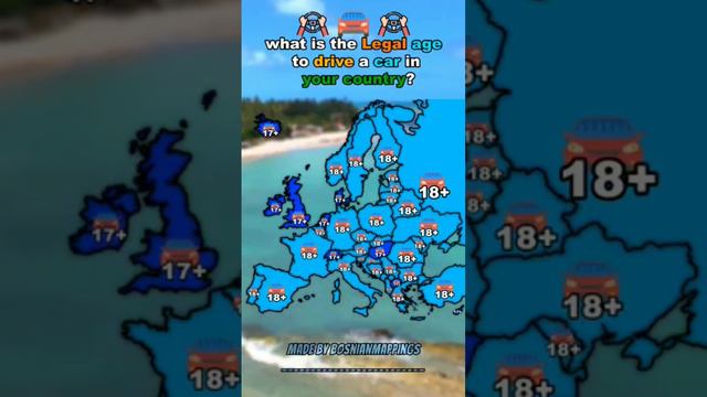 С которого возраста разрешено управлять автомобилем в вашей стране? #Автомобили #Страны смотреть онлайн