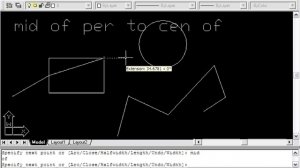 AutoCAD, OSNAP, ORTHO, GRID, SNAP; mid of, per to, cen of ; x;y, @x,y, @r<alfa