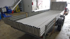 Гибка длинных 6-ти метровых труб D 48х3мм из нержавейки на чпу трубогибе MASTER