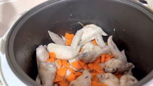 Куриные крылышки с овощами в мультиварке/ Вкусно и полезно!/