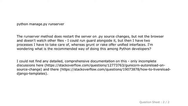 Django : How To Automatically Reload Django When Files Change?