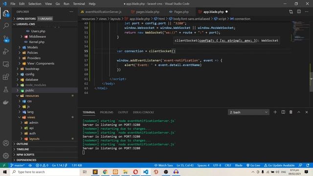 Laravel 8 Livewire Tutorial (Building a Simple CMS): Push Notifications without Pusher (part 13)