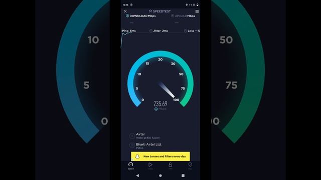 Moto G40 Internet Speed test Using Ethernet.