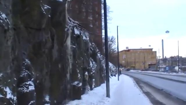 Стокгольм зимой путь от мостика у скал