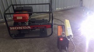 Бензогенератора HONDA EC 4000 оригинал, обзор нагрузки сваркой.