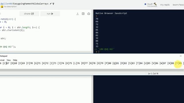Javascript Challenges - Caesars Cipher Algorithm Using Javascript