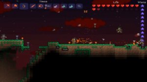 Terraria - Starcannon vs Eye of Cthulu and Blood moon