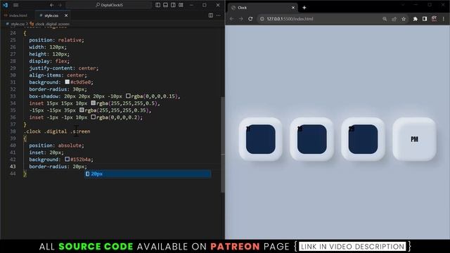 Create Digital and Analog Clock using CSS & JavaScript смотреть онлайн