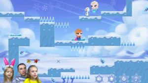 ОЛАФ и ХОЛОДНОЕ СЕРДЦЕ ПРИКЛЮЧЕНИЕ #3. Игра на троих. На снежной горе. ОГОНЬ И ВОДА Майнкрафт Робот