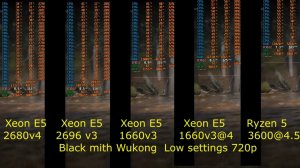 Black mith Wukong_Xeon 2680 v4 vs Xeon 2696 v3 vs Xeon 1660v3 vs Ryzen 5 3600@4.5 + RTX2060s