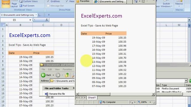 ExcelExperts.com - Excel Tutorial - Save As Web Page смотреть онлайн