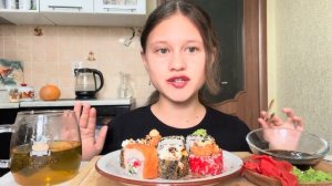 МУКБАНГ СУШИ ? РОЛЛЫ ? | люди забыли, что все мы разные!!! | #mukbang #sushi