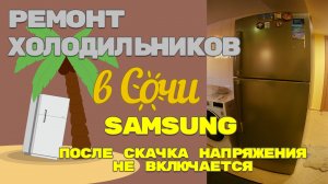 Холодильник Samsung не включается после скачка напряжения.