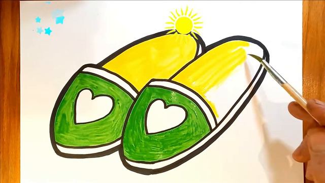 How to draw sandals and decorate with glitter / как рисовать шлепки и украсить блестками смотреть онлайн