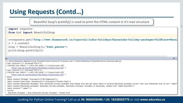 Web Scraping using Python | Python Web Scraping | Python Training | Edureka | Python Live - 1