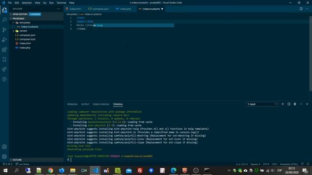 Mustache template, Composer y PHP (segunda parte) смотреть онлайн