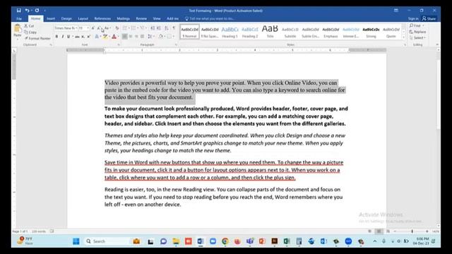 Text Formatting in MS Word MS Word Tutorial for Beginners Your Lab Tutorial
