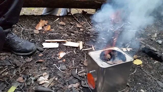 Печка щепочница с электроподдувом - Camp wood stove with electric boost смотреть онлайн