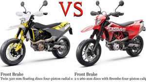 Husqvarna 701 Supermoto vs GAS GAS SM 700 Test specification comparison