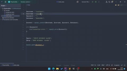 Урок 2. php + MySQL | Создание/удаление таблиц