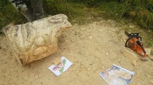 Резное кресло. Резьба бензопилой.