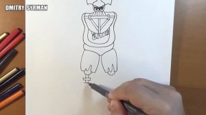 How to draw Ignited Chica, FNaF, Как нарисовать игнайт Чику, ФНаФ