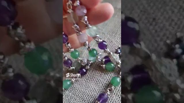 лавандовое. цепочка браслет и серьги #бусыназаказ #стильныеукрашения (1)