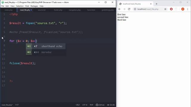 PHP Tutorial - 29 - Reading Files in PHP