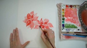 Loose Watercolor Poinsettias - Beginner Christmas Watercolor Tutorial