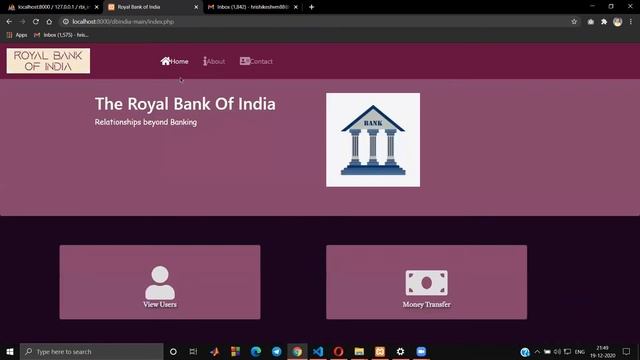 Basic Banking System  [A simple dynamic website using php, html and css]