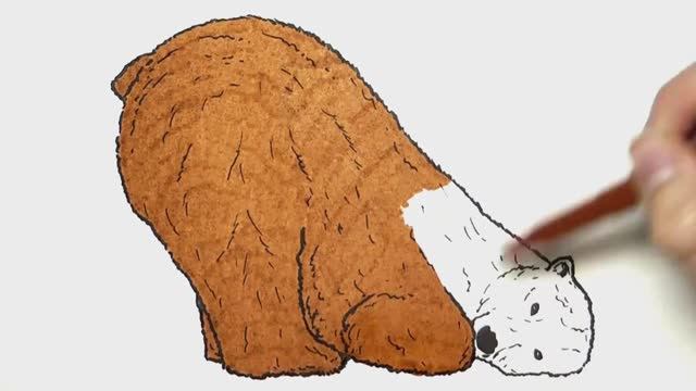 Рисуем и раскрашиваем медведя и динозавра\\ Рисование для мальчиков!