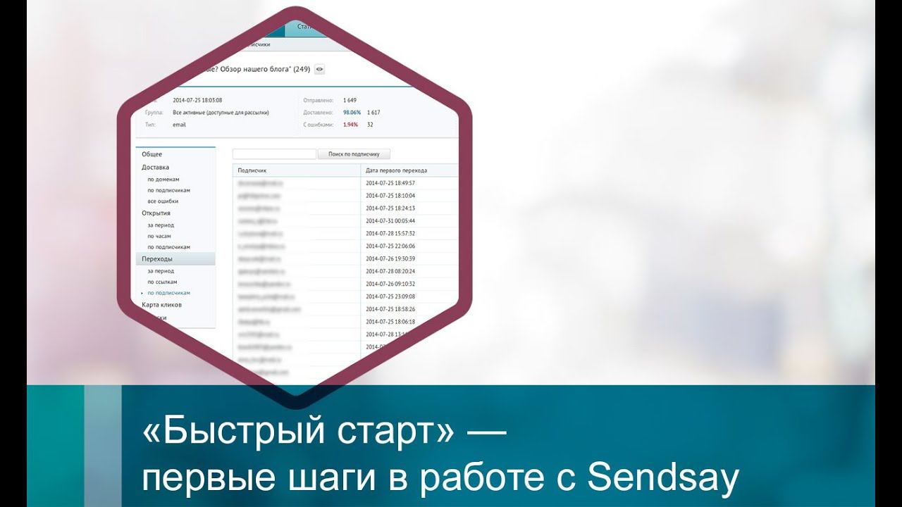 "Быстрый старт" - первые шаги в работе с Sendsay