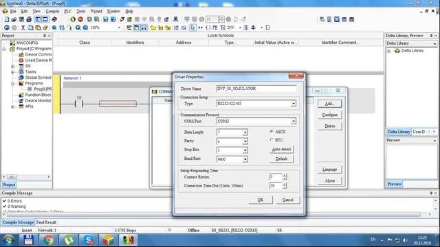 ISPSoft работа симулятора/simulator Run