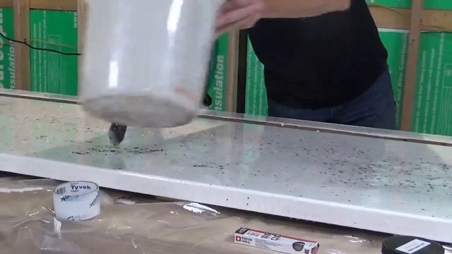 White Quartz Epoxy Countertop With Glitter and Mica Flakes смотреть онлайн