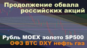 Прогноз курса рубля, падение Индекса  Мосбиржи, золото,  ОФЗ, BTC, нефть газ, SP500.