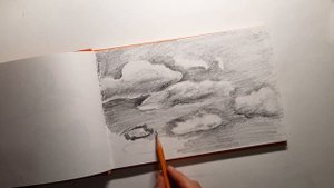 Как нарисовать небо простым карандашом