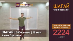 ТРЕНИРОВКА ШАГАЙ 2000-10000 шагов с АНТОНОМ ГОРЛАНОВЫМ. Все 15 полных урока найдете на timestudy.ru