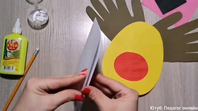 Новогодний олень из ладошек. Аппликация. Поделки для детей. Deer. Craft. Paper. How to make смотреть онлайн
