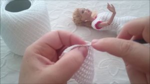 Вязание для  кукол крючком  Платье с квадратной юбкой