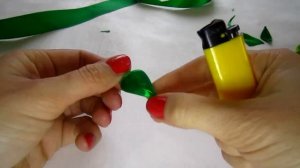 Листик из ленты / Leaves kanzashi  /Handmade leaf tutorial / Листик канзаши / DIY Kanzashi