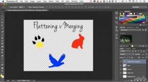 Merging Versus Flattening in Adobe photoshop cc 2015 (Tutorial)