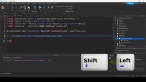 How to make a SHIFT to SPRINT script - Roblox Studio