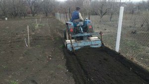 Японский минитрактор в работе с фрезой. Tractor japonez in lucru cu freza. Mitsubishi MT2201.